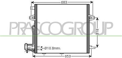CONDENSATORE — ricambio carrozzeria MERCEDES R Class (W251) — Cod. ME800C001 — Apa Ricambi