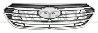 GRIGLIA RADIATORE-NERA-CON MODANATURE CROMATE-CON CORNICE CROMATA-CON FORO TELECAMERA — ricambio carrozzeria HYUNDAI Santa Fe (DM) — Cod. HN8302011 — Apa Ricambi