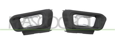 KIT GRIGLIE PARAURTI ANTERIORE-NERE-GOFFRATA-CON SEDE FENDI-CON MODANATURE CROMATE-(DESTRA+SINISTRA) PER PROIETTORE-LED — ricambio carrozzeria PEUGEOT 308 (T9) — Cod. PG4302125 — Apa Ricambi