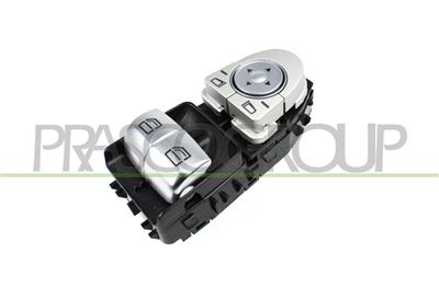 PULSANTIERA ALZACRISTALLO PORTA ANTERIORE SINISTRA-ARGENTO/BIANCA-2 INTERRUTTORI-SENZA FUNZIONE CHIUSURA RETROVISORI-3 PINS — ricambio carrozzeria MERCEDES C Class COUPE'/CABRIO (C205) — Cod. ME912WS04 — Apa Ricambi