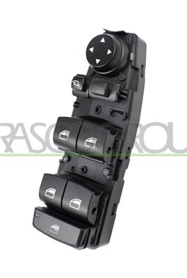 PULSANTIERA ALZACRISTALLO PORTA ANTERIORE SINISTRA-NERA-4 INTERRUTTORI-CON FUNZIONE CHIUSURA RETROVISORI-8 PINS — ricambio carrozzeria BMW X6 - F16 — Cod. BM706WS24 — Apa Ricambi