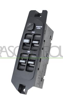 PULSANTIERA ALZACRISTALLO PORTA ANTERIORE SINISTRA-NERA-4 INTERRUTTORI-14 PINS — ricambio carrozzeria CHEVROLET/DAEWOO Nexia — Cod. DW001WS04 — Apa Ricambi