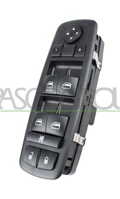 PULSANTIERA ALZACRISTALLO PORTA ANTERIORE SINISTRA-NERA-4 INTERRUTTORI-21 PINS MOD. 14 > — ricambio carrozzeria FIAT Freemont — Cod. FT815WS14 — Apa Ricambi