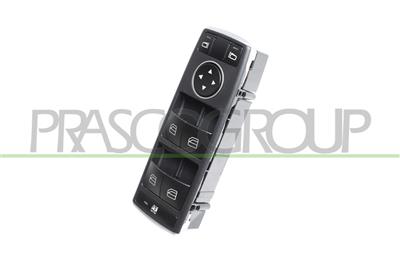 PULSANTIERA ALZACRISTALLO PORTA ANTERIORE SINISTRA-NERA-4 INTERRUTTORI-SENZA FUNZIONE CHIUSURA RETROVISORI-3 PINS — ricambio carrozzeria MERCEDES GLK ( X204 ) — Cod. ME029WS14 — Apa Ricambi
