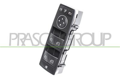 PULSANTIERA ALZACRISTALLO PORTA ANTERIORE SINISTRA-NERA-4 INTERRUTTORI-CON CHIUSURA-MANUALE RETROVISORE-3 PINS — ricambio carrozzeria MERCEDES CLA Class (W117/C117) AMG/AMG Line — Cod. ME424WS04 — Apa Ricambi